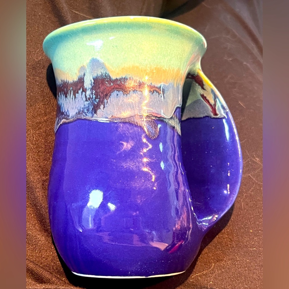 Clay In Motion Neher Handwarming Mug Right Hand Mystic Water Blue Turquoise 💙